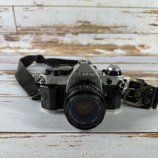 Canon AE-1 SLR Film Camera (Not New) – w/ 50mm F1.8 Lens, Tested