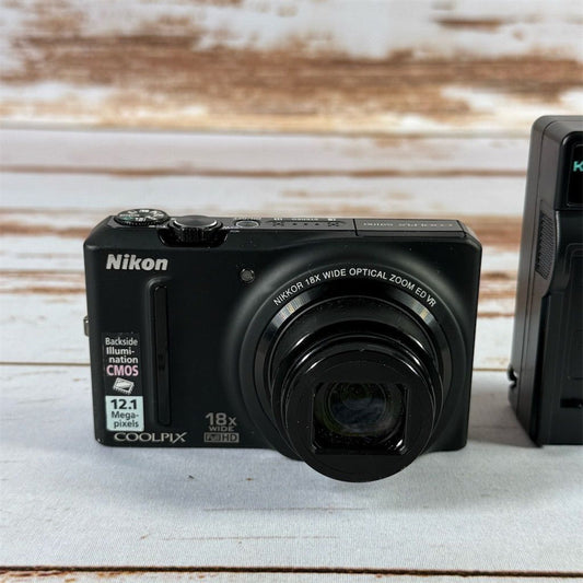 Nikon COOLPIX S9100 12.1MP Compact Digital Camera – Black – 18x Zoom