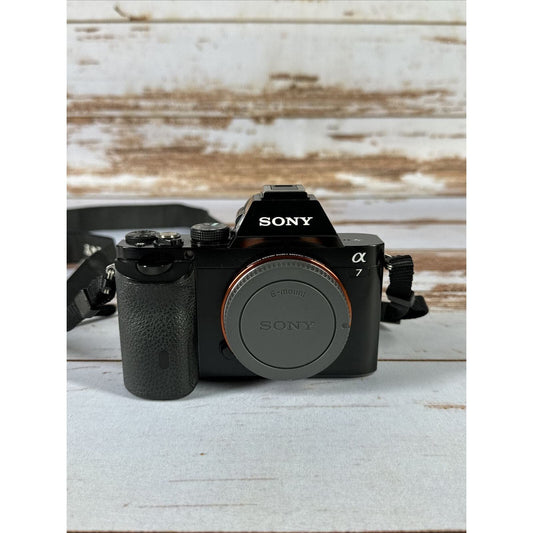 Used Sony Alpha A7 24.2MP Mirrorless Digital Camera Body Only – W/Battery